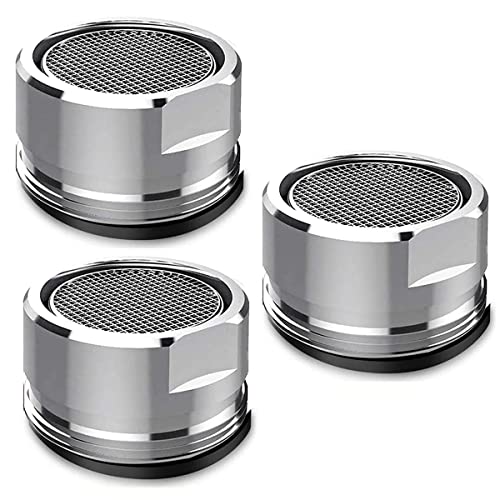 3 Stück Wasserhansip, Wasserhahn Sieb Strahlregler, 24mm Diffusor Hahn für Küche und Bad, Metallisch Außengewinde Wasserhahn Ersatzteil mit Dichtung von FESSOSKO