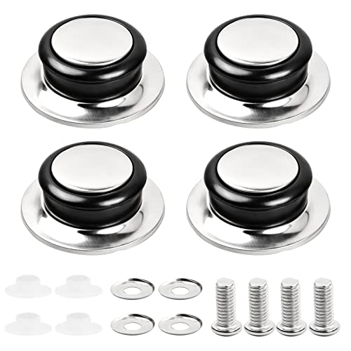 FESSOSKO 4 Stück Topfdeckelgriffe Universal Topfdeckelgriffe Hitzebeständiger Topfdeckel-Ersatzgriff Universeller Deckelknopf für Topfdeckel Edelstahl-Topfdeckel für Kochgeschirr von FESSOSKO