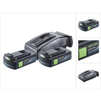 Energie Set 2x bp 18 Li 3,0 c Akku 18 v 3,0 Ah / 3000 mAh Li-Ion ( 2x 577658 ) + tcl 6 Ladegerät ( 201135 ) - Festool von FESTOOL