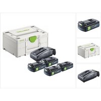 Festool - Energie Set 4x bp 18 Li 3,0 c Akku 18 v 3,0 Ah / 3000 mAh Li-Ion ( 4x 577658 ) + tcl 6 Ladegerät ( 201135 ) + Systainer von FESTOOL