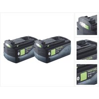 Festool Akku Set 2x BP 18 Li 5,0 ASI Akku 18 V 5,0 Ah / 5000 mAh Li-Ion ( 2x 577660 ) Bluetooth mit Ladestandanzeige von FESTOOL