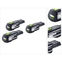 Festool - Akku Set 3x bp 18 Li 3,0 Ergo i Akku 18 v 3,0 Ah / 3000 mAh Li-Ion ( 3x 577704 ) mit Ladestandanzeige von FESTOOL