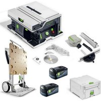 Festool Akku Tischkreissäge CSC SYS50 EBI-Basic + Untergestell + 2xAkku Säge Set von FESTOOL