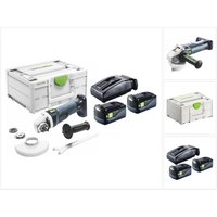 Agc 18-125 5,0 EBI-Plus Akku Winkelschleifer 18 v 125 mm Brushless ( 577700 ) + 2x Akku 5,0 Ah + Ladegerät + Systainer - Festool von FESTOOL