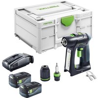 Festool C 18 Basic Akku Bohrschrauber 18 V 45 Nm Brushless + 2x Akku 5,0 Ah + Schnellladegerät + Systainer Festool C 18 Basic Akku Bohrschrauber 18 V 45 Nm Brushless + 2x Akku 5,0 Ah + Schnellladegerät + Systainer von FESTOOL