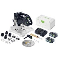 Festool SYMC 70 EB-Basic SYMMETRIC Akku Leistensäge 36 V ( 2 x 18 V ) 216 mm + 2x Akku 8,0 Ah + Doppelladegerät + Systainer von FESTOOL