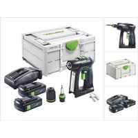 Festool - c 18-Basic Akku Bohrschrauber 18 v 45 Nm Brushless + 2x Akku 3,0 Ah + Ladegerät + Systainer von FESTOOL