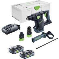 Khc 18 EB-Basic Akku Kombihammer 18 v 2,6 j SDS-Plus Brushless + 2x Akku 4,0 Ah + Schnellladegerät + Systainer - Festool Khc 18 EB-Basic Akku Kombihammer 18 v 2,6 j SDS-Plus Brushless + 2x Akku 4,0 Ah + Schnellladegerät + Systainer - Festool von FESTOOL