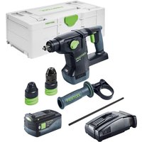 Khc 18 EB-Basic Akku Kombihammer 18 v 2,6 j SDS-Plus Brushless + 1x Akku 5,0 Ah + Schnellladegerät + Systainer - Festool von FESTOOL