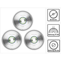 Spezial Kreissägeblatt Set 3x hw 216 x 30 x 2,3 mm TF64 216 mm ( 3x 500122 ) 64 Zähne - Festool von FESTOOL