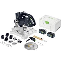Festool SYMC 70 EB-Basic SYMMETRIC Akku Leistensäge 36 V ( 2 x 18 V ) 216 mm + 2x Akku 5,0 Ah + Systainer - ohne Ladegerät von FESTOOL