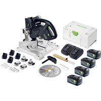 Symc 70 EB-Basic symmetric Akku Leistensäge 36 v ( 2 x 18 v ) 216 mm + 4x Akku 5,0 Ah + Doppelladegerät + Systainer - Festool von FESTOOL