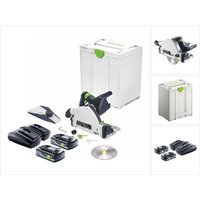 Tsc 55 KEB-Basic Akku Tauchsäge 18 v / 36 v ( 2x 18 v ) 160 mm Brushless + 2x Akku 4,0 Ah + Doppelladegerät + Systainer - Festool von FESTOOL