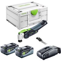 Vecturo osc 18 E-Basic Akku Oszillierer 18 v Starlock Max Brushless + 2x Akku 8,0 Ah + Schnellladegerät + Systainer - Festool von FESTOOL