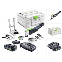 Vecturo osc 18 E-Basic Set Akku Oszillierer 18 v Starlock Max Brushless + 1x Akku 3,0 Ah + Ladegerät + 7 tlg. Zubehör Set + Systainer - Festool von FESTOOL