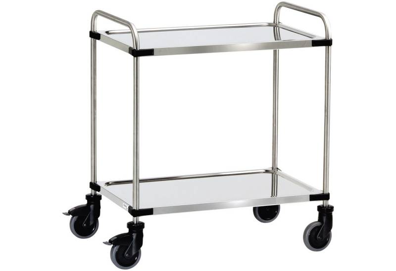 FETRA Transportwagen Servierwagen 5036 2 Etagen Edelstahl silber von FETRA