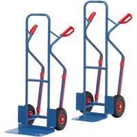 Fetra Stahlrohrkarre mit Polyurethanbereifung Höhe 1300 mm mit Kunststoff-Gleitkufen 480mm Schaufelbreite von FETRA