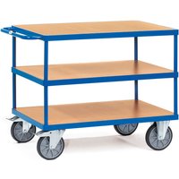 Tischwagen mit Holzwerkstoffplatten 3 Etagen Tragkraft obere Ladefläche 200kg 1000x700mm Ladefläche - Fetra von FETRA