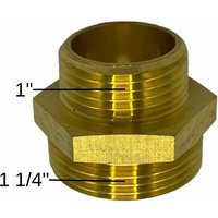 Feueranker - Reduziernippel Messing 1 1/4 flachdichtend 1 gewindedichtend Heizung Solar von FEUERANKER