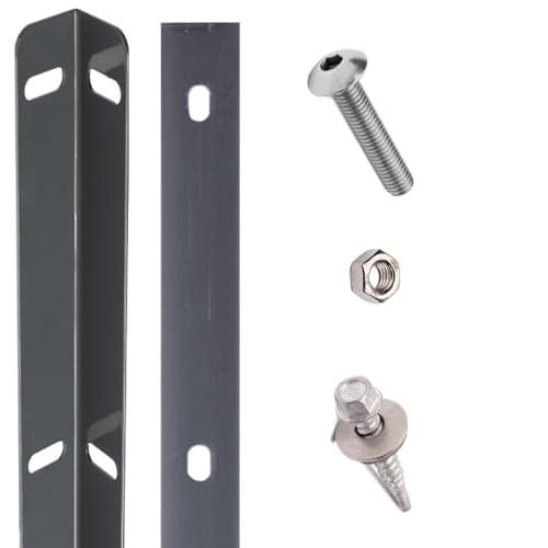 Wandanschluss Zaunanschluss für Doppelstabmattenzaun Zaun Garage Torpfosten Zaunanschlussleiste Anthrazit - Moosgrün - Zink Zaunanschlussschiene (Anthrazit, 1,63) von Feuer-Zaun