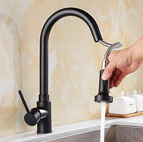 FEWDSCA Küchenarmatur, Küchenarmatur Einhebel-Ausziehbrause Messing-Küchenspültischarmatur Kalt-D Warmwasserhähne von FEWDSCA