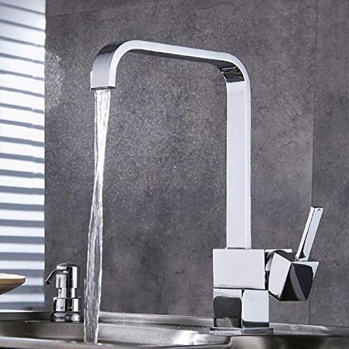 FEWDSCA Wasserhähne, Küchenarmatur Chrom Messideck Küchenarmaturen Hochbogen 360 Grad Drehbar Schwenkbar Kalt-D Warmwasserhahn von FEWDSCA