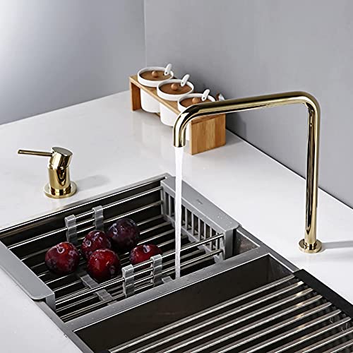 FEWDSCA Wasserhähne, Wasserhahn Aufsatz-Wasserhahndener Küchenwasserhahn Einhebel-Keramikscheibe Vae-Kern Heißd Kalt Sailor-Betätigter Küchenwasserhahn Im Hotelstil/D von FEWDSCA