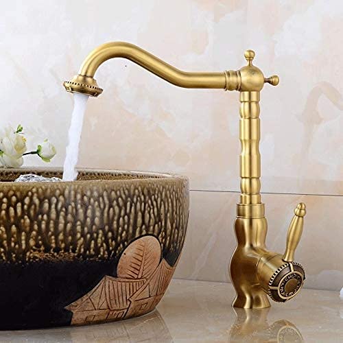 FEWDSCA Wasserhähne, Wasserhahn Geschnitztes Reines Kupfer Warm-D Kaltwasser Höhenverstellbar Drehbar Auf Bühne Topfhahn Wasserhahn Hochwertiger Antiker Waschbeckenhahn Für Alle Kontinente/Hoch FEWDSCA Wasserhähne, Wasserhahn Geschnitztes Reines Kupfer Warm-D Kaltwasser Höhenverstellbar Drehbar Auf Bühne Topfhahn Wasserhahn Hochwertiger Antiker Waschbeckenhahn Für Alle Kontinente/Hoch von FEWDSCA
