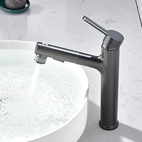 FEWDSCA Wasserhähne, Wasserhahn Küchenarmatur Aus Kupfer Ausziehbarer Wasserhahn Für Waschbecken Über Der Arbeitsplatte Wasser Auf Dem Waschkopf/Df von FEWDSCA
