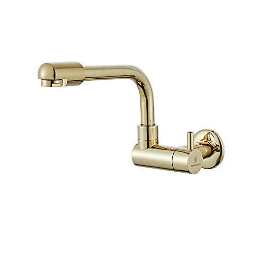 FEWDSCA Wasserhähne, Wasserhahn Verlängerter Einzel-Kaltwasserhahnterputz-Wasserhahn Wandauslass Alle Wassersparenden Küchenarmaturen Wasserhahn Schwenkbarer, Verstellbarer Auslauf/Läe 27 cm von FEWDSCA