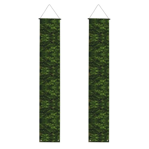 Banner zum Schulabschluss, 2 Stück, personalisierbar, Party-Dekoration, grüne Armee-Camouflage-Hängebanner mit Stange und Seil für Innen- und Außenbereich, festlicher Hintergrund für Zeremonie von FEYUNYAN