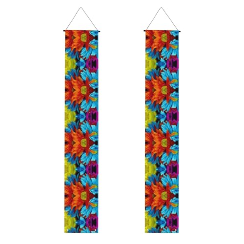 Banner zum Schulabschluss, 2 Stück, personalisierte Party-Dekoration, buntes Sonnenblumen-Hängebanner mit Stange und Seil für Innen- und Außenbereich, festlicher Hintergrund für Zeremonie von FEYUNYAN