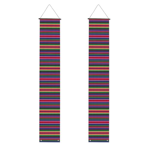 Banner zum Schulabschluss, 2 Stück, personalisierte Party-Dekoration, gestreiftes Design, hängende Banner mit Stange und Seil für Innen- und Außenbereich, festlicher Hintergrund für Zeremonie von FEYUNYAN