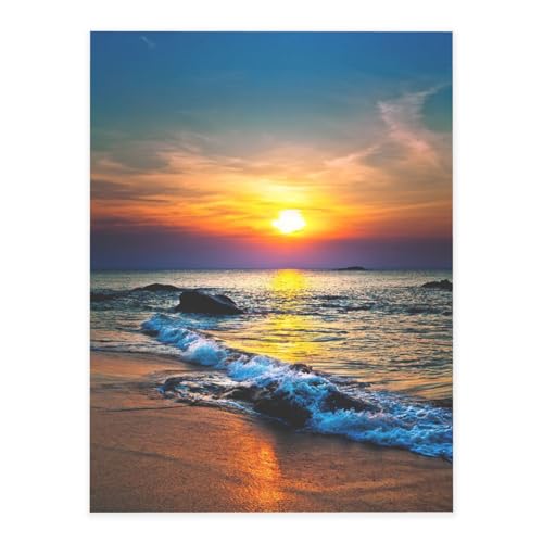 Dekorative selbstklebende Vinylbögen für glatte Oberflächen, Strand-Sonnenuntergang, Kristallaufkleber, transparente wasserdichte Aufkleber für Heimdekoration, Abzieh-Stick-Tapete für Schränke von FEYUNYAN