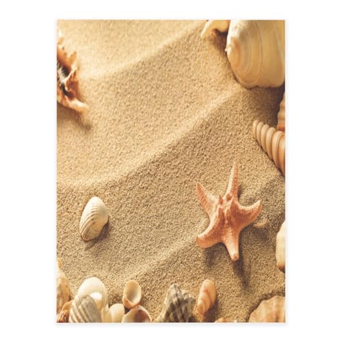 Dekorative selbstklebende Vinylbögen für glatte Oberflächen, Strandmuschel Sandkristall Aufkleber, transparente wasserdichte Aufkleber für Heimdekoration, Peel Stick Tapete für Schränke von FEYUNYAN
