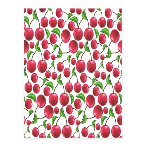 Dekorative selbstklebende Vinylbögen für glatte Oberflächen, rote Kirschen Kristallaufkleber, transparente wasserdichte Aufkleber für Heimdekoration, Peel Stick Tapete für Schränke, Arbeitsplatten von FEYUNYAN