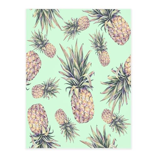 Dekorative selbstklebende Vinylfolien für glatte Oberflächen, Ananas-grüner Kristallaufkleber, transparente wasserdichte Aufkleber für Heimdekoration, Abzieh-Stick-Tapete für Schränke, Arbeitsplatten von FEYUNYAN