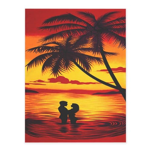 Dekorative selbstklebende Vinylfolien für glatte Oberflächen, Paar Strand Sonnenuntergang Kristallaufkleber, transparente wasserdichte Aufkleber für Heimdekoration, Abzieh-Stick-Tapete für Schränke Dekorative selbstklebende Vinylfolien für glatte Oberflächen, Paar Strand Sonnenuntergang Kristallaufkleber, transparente wasserdichte Aufkleber für Heimdekoration, Abzieh-Stick-Tapete für Schränke von FEYUNYAN