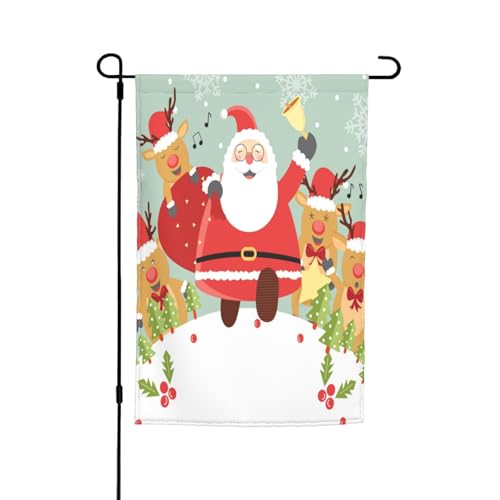 Doppelseitige Gartenflagge, 45 x 30 cm, Weihnachtsmann-Gartenflaggen für draußen, für alle Jahreszeiten, strapazierfähig, dekoratives Hofbanner für Veranda, Terrasse, Rasen, lebendige, lichtbeständige Doppelseitige Gartenflagge, 45 x 30 cm, Weihnachtsmann-Gartenflaggen für draußen, für alle Jahreszeiten, strapazierfähig, dekoratives Hofbanner für Veranda, Terrasse, Rasen, lebendige, lichtbeständige von FEYUNYAN