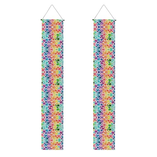 FEYUNYAN Banner zum Schulabschluss, 2 Stück, personalisierte Party-Dekoration, Regenbogen-Herzen zum Aufhängen, Banner mit Stange und Seil für Innen- und Außenbereich, festlicher Hintergrund für von FEYUNYAN