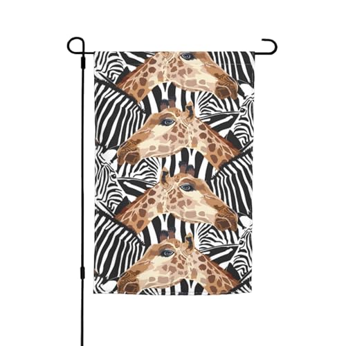 FEYUNYAN Doppelseitige Gartenflagge, 45 x 30 cm, Zebra-Giraffen-Gartenflaggen für draußen, für alle Jahreszeiten, strapazierfähig, dekoratives Hofbanner für Veranda, Terrasse, Rasen, lebendige FEYUNYAN Doppelseitige Gartenflagge, 45 x 30 cm, Zebra-Giraffen-Gartenflaggen für draußen, für alle Jahreszeiten, strapazierfähig, dekoratives Hofbanner für Veranda, Terrasse, Rasen, lebendige von FEYUNYAN