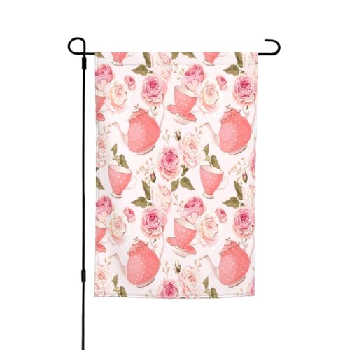 FEYUNYAN Doppelseitige Gartenflagge, 45 x 30 cm, rosa Teekanne, Gartenflaggen für draußen, für alle Jahreszeiten, dekoratives Hofbanner für Veranda, Terrasse, Rasen, lebendige, lichtbeständige FEYUNYAN Doppelseitige Gartenflagge, 45 x 30 cm, rosa Teekanne, Gartenflaggen für draußen, für alle Jahreszeiten, dekoratives Hofbanner für Veranda, Terrasse, Rasen, lebendige, lichtbeständige von FEYUNYAN