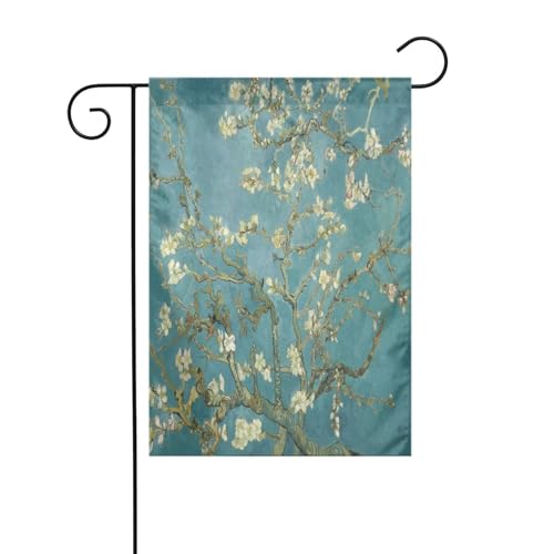 FEYUNYAN Doppelseitige Gartenflaggen, 45 x 30 cm, Mandelblüte, lebendige Outdoor-Dekoration für Terrasse, Rasen, alle Jahreszeiten, langlebige Polyester-Flagge, wetterfest, dekoratives Banner für den FEYUNYAN Doppelseitige Gartenflaggen, 45 x 30 cm, Mandelblüte, lebendige Outdoor-Dekoration für Terrasse, Rasen, alle Jahreszeiten, langlebige Polyester-Flagge, wetterfest, dekoratives Banner für den von FEYUNYAN