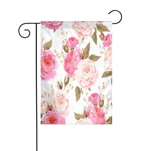 FEYUNYAN Doppelseitige Gartenflaggen, 45 x 30 cm, Rosenblüte, lebendige Outdoor-Dekoration für Terrasse, Rasen, alle Jahreszeiten, langlebige Polyester-Flagge, wetterfest, dekoratives Banner für den FEYUNYAN Doppelseitige Gartenflaggen, 45 x 30 cm, Rosenblüte, lebendige Outdoor-Dekoration für Terrasse, Rasen, alle Jahreszeiten, langlebige Polyester-Flagge, wetterfest, dekoratives Banner für den von FEYUNYAN