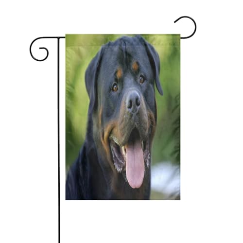 FEYUNYAN Doppelseitige Gartenflaggen, 45 x 30 cm, Rottweiler-Tapete, lebendige Outdoor-Hofdekoration für Terrasse, Rasen, alle Jahreszeiten, langlebige Polyester-Flagge, wetterfest, dekoratives Banner FEYUNYAN Doppelseitige Gartenflaggen, 45 x 30 cm, Rottweiler-Tapete, lebendige Outdoor-Hofdekoration für Terrasse, Rasen, alle Jahreszeiten, langlebige Polyester-Flagge, wetterfest, dekoratives Banner von FEYUNYAN