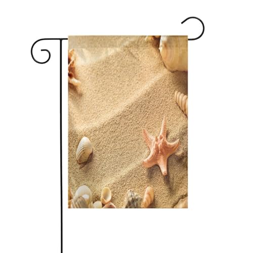 FEYUNYAN Doppelseitige Gartenflaggen, 45 x 30 cm, Strandmuschelsand, lebendige Outdoor-Hof-Dekoration für Terrasse, Rasen, alle Jahreszeiten, langlebige Polyester-Flagge, wetterfest, dekoratives FEYUNYAN Doppelseitige Gartenflaggen, 45 x 30 cm, Strandmuschelsand, lebendige Outdoor-Hof-Dekoration für Terrasse, Rasen, alle Jahreszeiten, langlebige Polyester-Flagge, wetterfest, dekoratives von FEYUNYAN