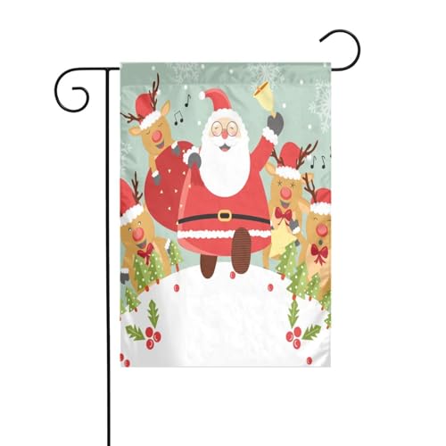 FEYUNYAN Doppelseitige Gartenflaggen, 45 x 30 cm, Weihnachtsmann, lebendige Outdoor-Dekoration für Terrasse, Rasen, alle Jahreszeiten, langlebige Polyester-Flagge, wetterfest, dekoratives Banner für FEYUNYAN Doppelseitige Gartenflaggen, 45 x 30 cm, Weihnachtsmann, lebendige Outdoor-Dekoration für Terrasse, Rasen, alle Jahreszeiten, langlebige Polyester-Flagge, wetterfest, dekoratives Banner für von FEYUNYAN