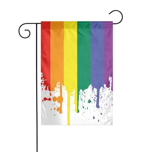 FEYUNYAN Doppelseitige Gartenflaggen, 45 x 30 cm, farbige Streifen, lebendige Outdoor-Hof-Dekoration für Terrasse, Rasen, alle Jahreszeiten, langlebige Polyester-Flagge, wetterfest, dekoratives Banner FEYUNYAN Doppelseitige Gartenflaggen, 45 x 30 cm, farbige Streifen, lebendige Outdoor-Hof-Dekoration für Terrasse, Rasen, alle Jahreszeiten, langlebige Polyester-Flagge, wetterfest, dekoratives Banner von FEYUNYAN