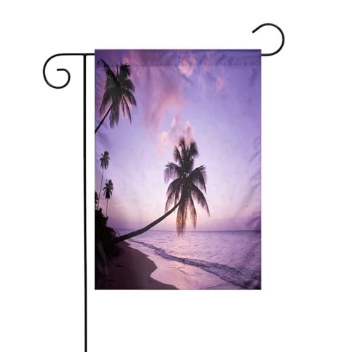 FEYUNYAN Doppelseitige Gartenflaggen, 45 x 30 cm, lila Kokosnussbaum, lebendige Outdoor-Hofdekoration für Terrasse, Rasen, alle Jahreszeiten, langlebige Polyester-Flagge, wetterfest, dekoratives FEYUNYAN Doppelseitige Gartenflaggen, 45 x 30 cm, lila Kokosnussbaum, lebendige Outdoor-Hofdekoration für Terrasse, Rasen, alle Jahreszeiten, langlebige Polyester-Flagge, wetterfest, dekoratives von FEYUNYAN