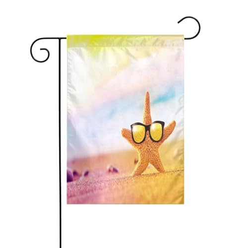 FEYUNYAN Doppelseitige Gartenflaggen, 45 x 30 cm, schöne Seestern-Brille, Strand, lebendige Outdoor-Hof-Dekoration für Terrasse, Rasen, alle Jahreszeiten, langlebige Polyester-Flagge, wetterfest FEYUNYAN Doppelseitige Gartenflaggen, 45 x 30 cm, schöne Seestern-Brille, Strand, lebendige Outdoor-Hof-Dekoration für Terrasse, Rasen, alle Jahreszeiten, langlebige Polyester-Flagge, wetterfest von FEYUNYAN